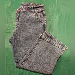 AND Women's Capris Jeans - Blue with Pink Details